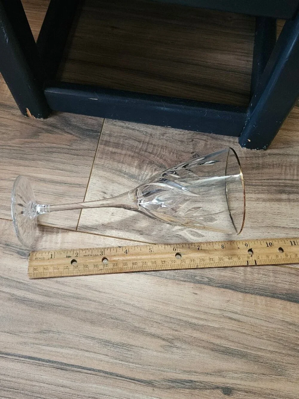 Vintage Crystal Gold Rim D'arques Durand William Wine Glasses, Set of 4